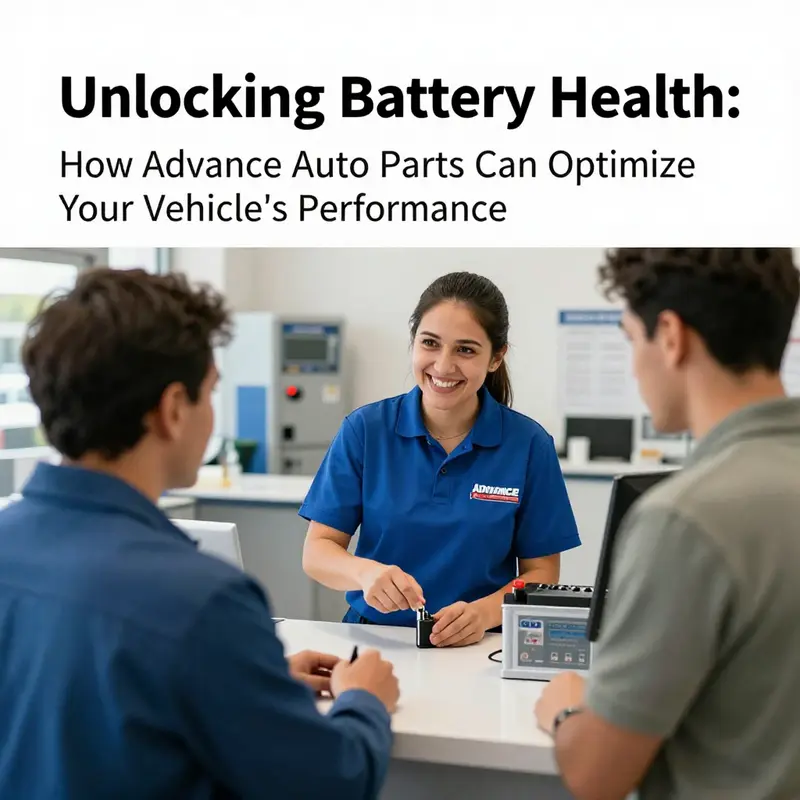 A technician performing a battery test at Advance Auto Parts.