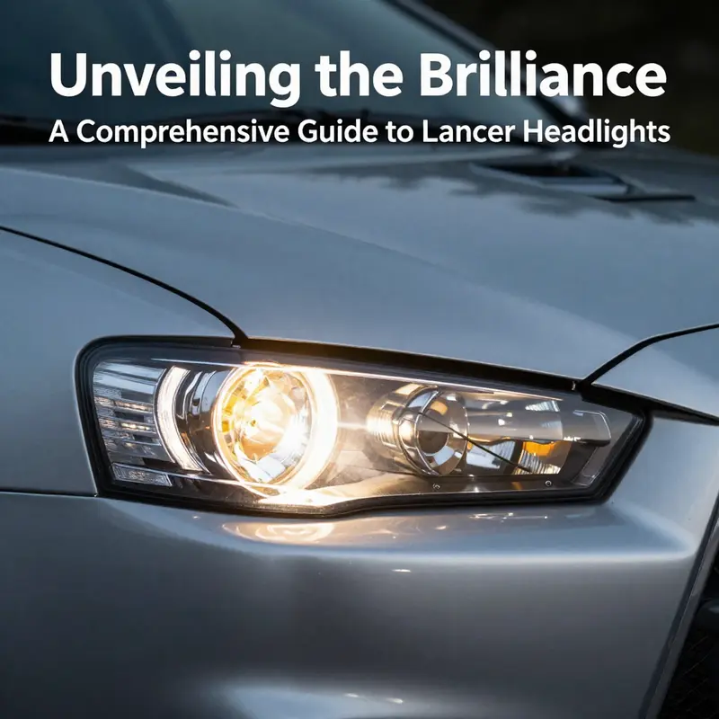 Halogen headlight on a Mitsubishi Lancer showcasing its warm light and effective reflection.