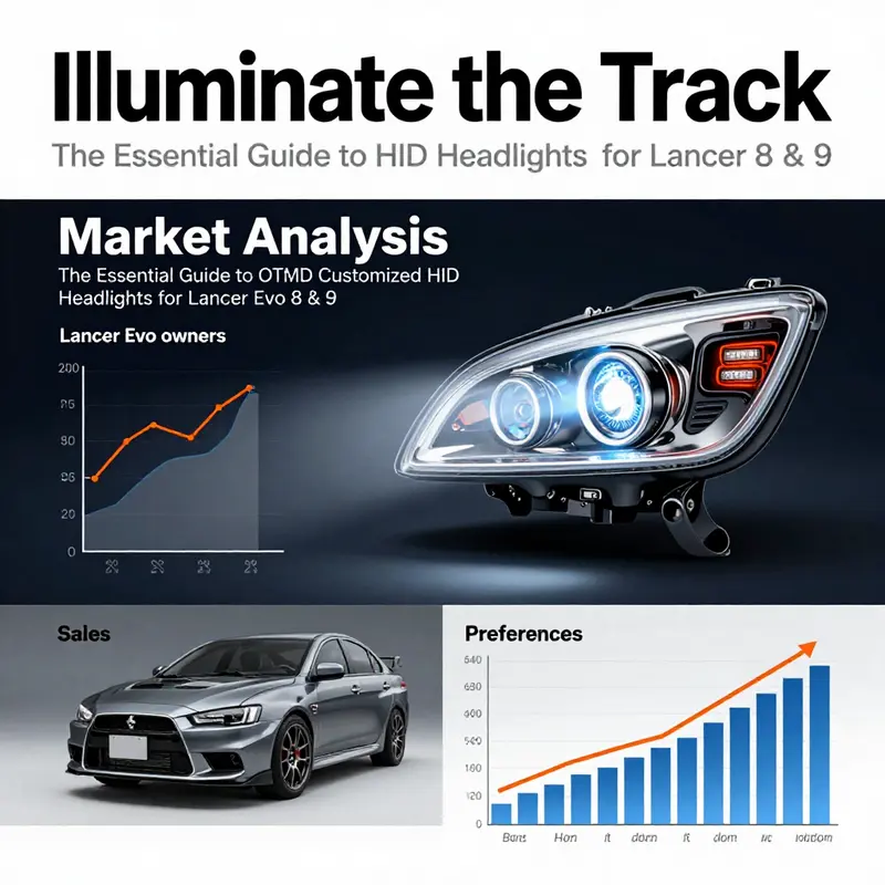 Advanced HID headlight showcasing superior design tailored for Mitsubishi Lancer Evolution 8 & 9.