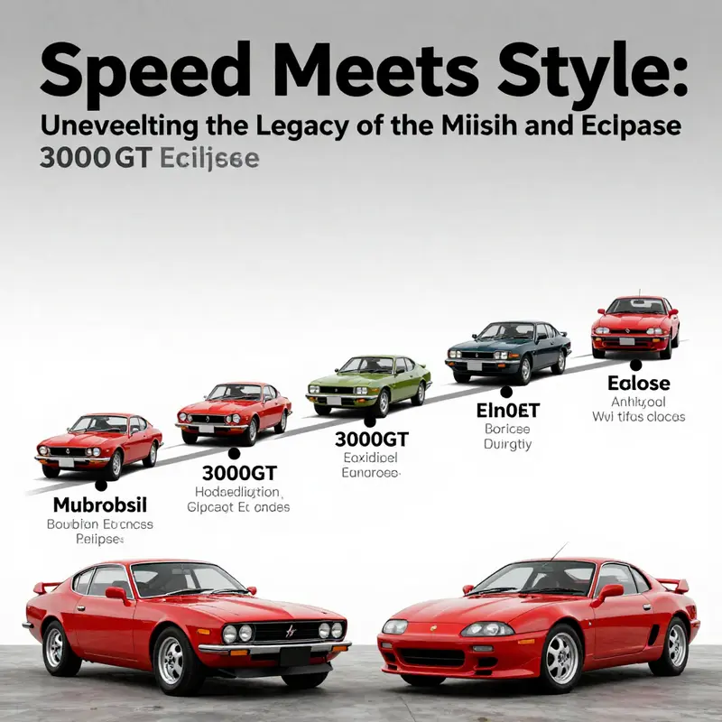 A striking side-by-side comparison of the Mitsubishi 3000GT and Eclipse, depicting their racing spirit.