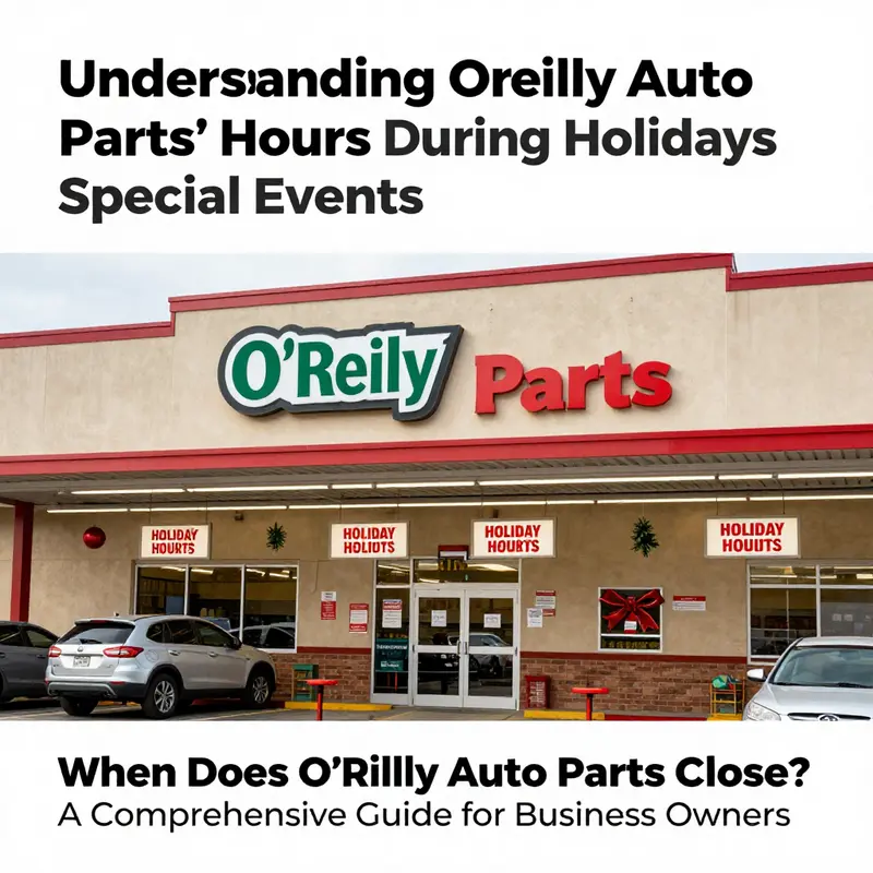 An O’Reilly Auto Parts location showcasing the variances in closing times.
