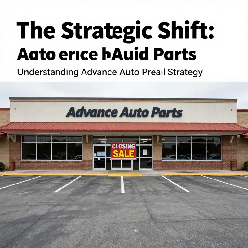 Advance Auto Parts store with signs indicating closures, reflecting changing retail strategies.