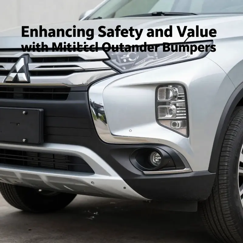 A close-up view of a Mitsubishi Outlander bumper, showcasing its design elements vital for safety and performance.