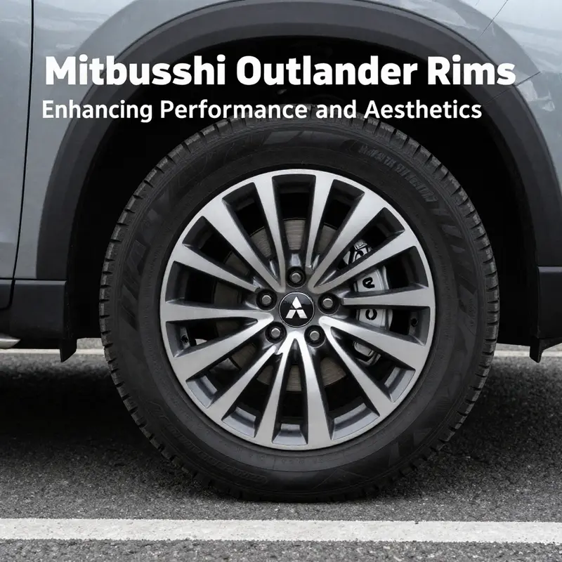 A detailed view of a Mitsubishi Outlander rim emphasizing design and performance characteristics.