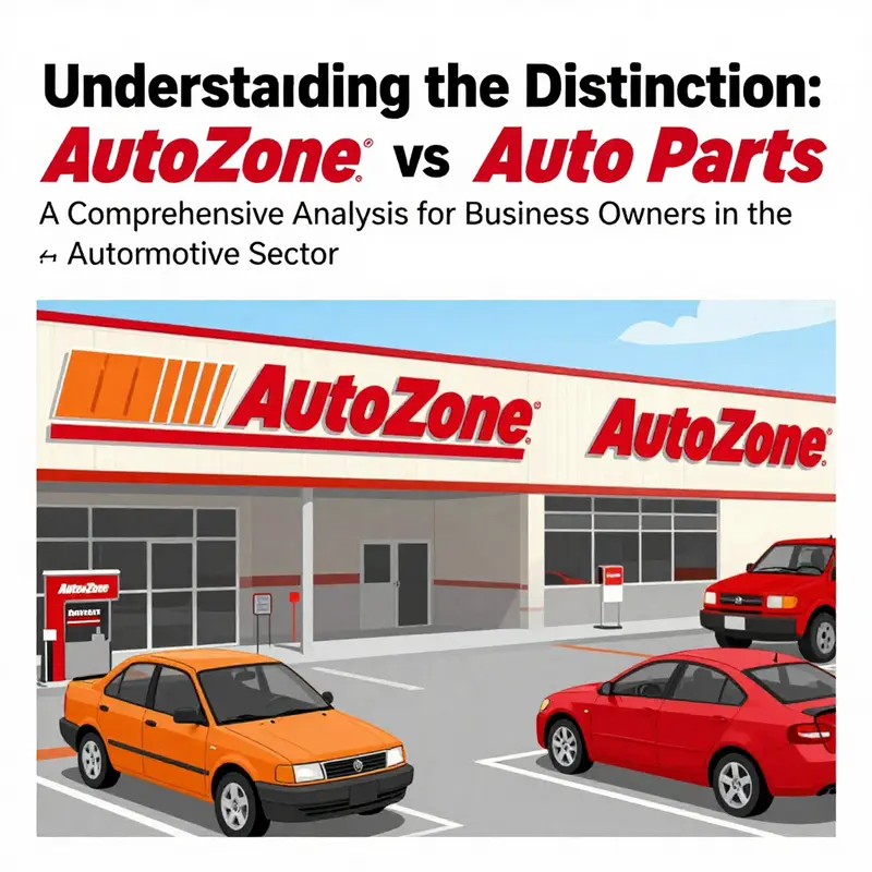 An illustration depicting the automotive aftermarket industry with a focus on AutoZone and Advance Auto Parts.