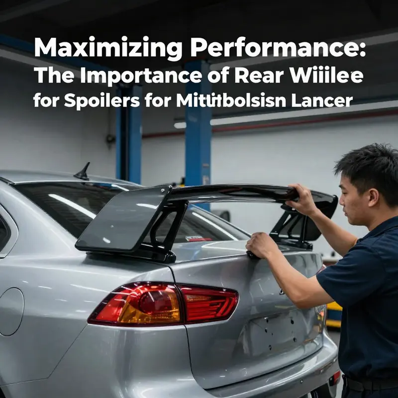 The Mitsubishi Lancer equipped with a rear wing spoiler exemplifying enhanced aerodynamic performance.