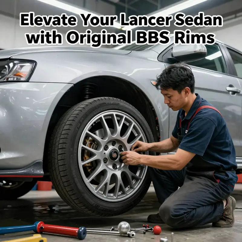 Original BBS rims for Mitsubishi Lancer showcasing design and specifications.