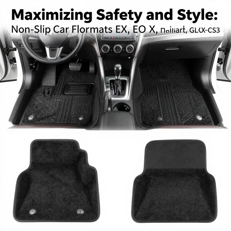 Premium OEM fit non-slip car floormats for Mitsubishi Lancer models showcase their design and quality.