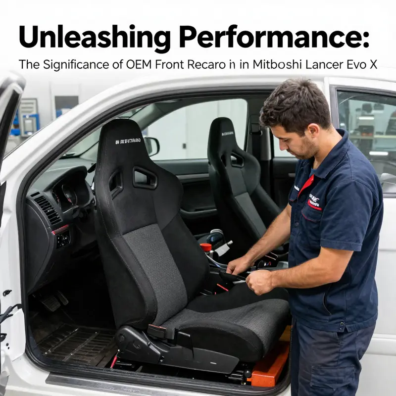 OEM front Recaro seats for Mitsubishi Lancer Evo X available in the marketplace.