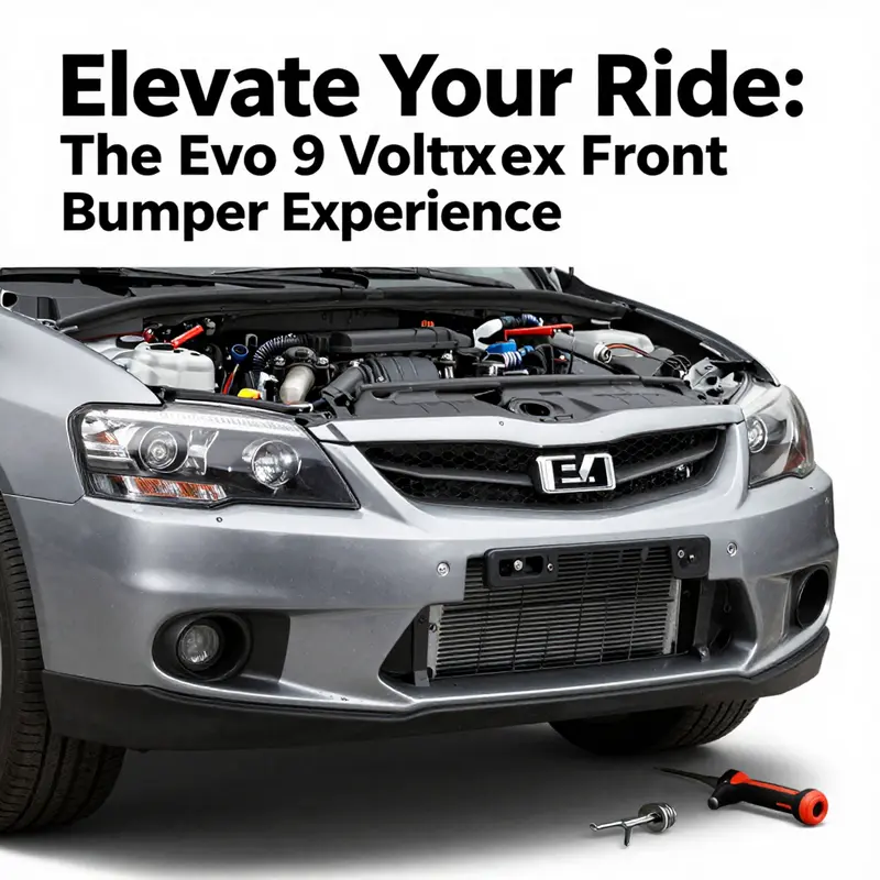 A display of various Evo 9 Voltex front bumpers, reflecting the diverse market options available.