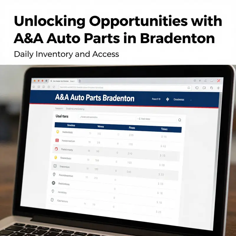 A vibrant auto recycling yard at A&A Auto Parts in Bradenton, emphasizing their commitment to sustainable practices.