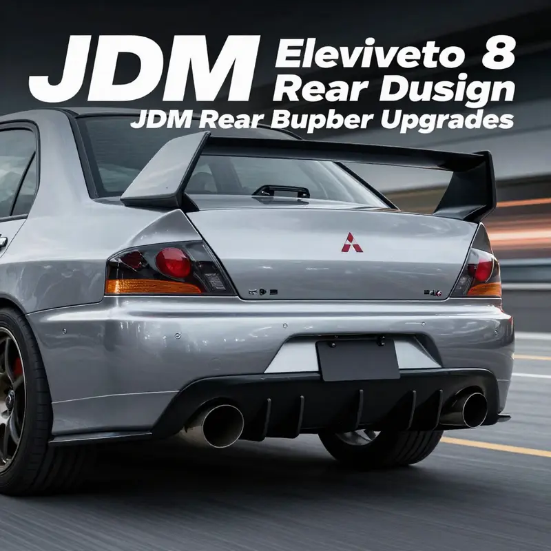 The distinctive and aggressive design of the JDM EVO 8 rear bumper enhances the vehicle’s overall appeal.