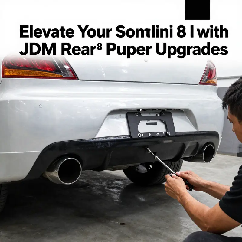 The distinctive and aggressive design of the JDM EVO 8 rear bumper enhances the vehicle’s overall appeal.