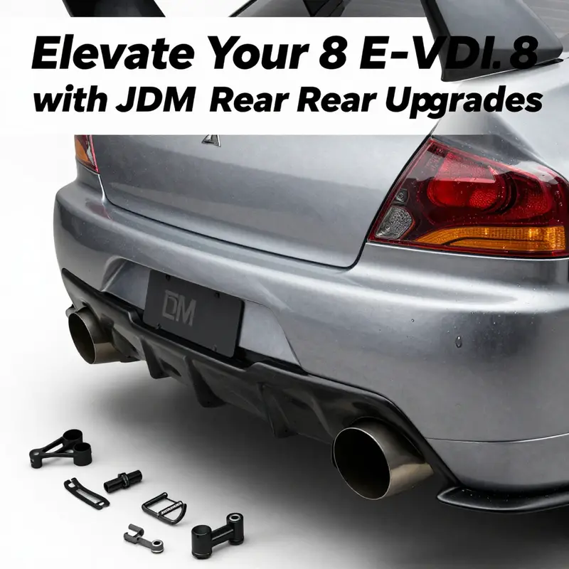 The distinctive and aggressive design of the JDM EVO 8 rear bumper enhances the vehicle’s overall appeal.