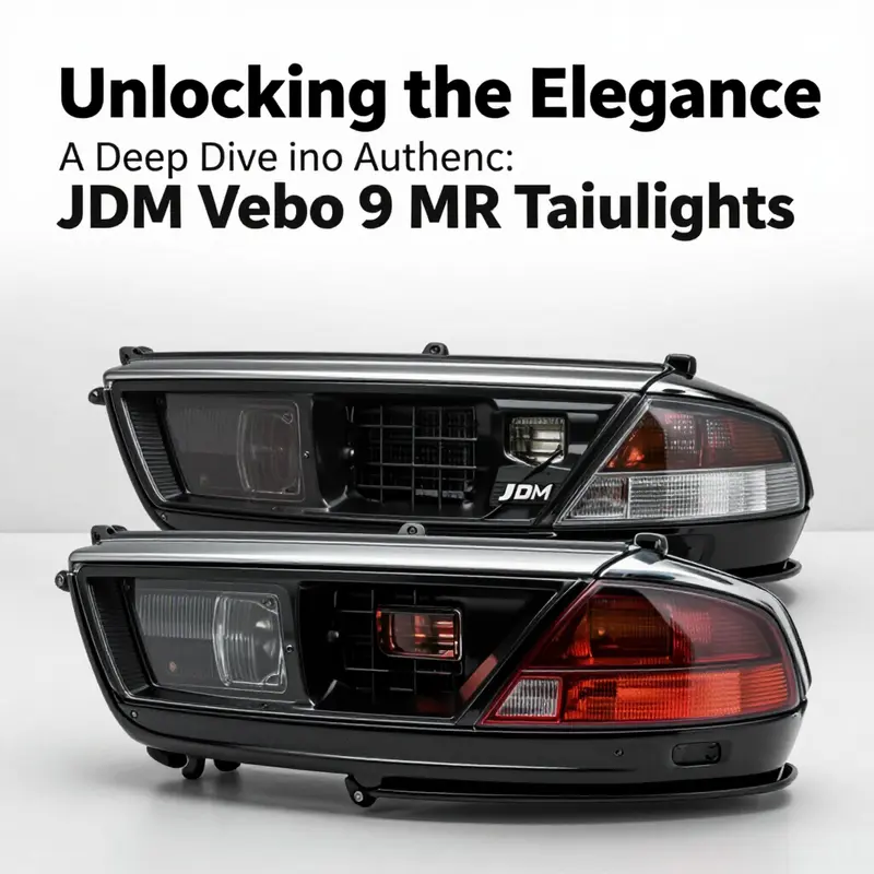 Authentic JDM Evo 9 MR taillights featuring a distinct black chrome finish.