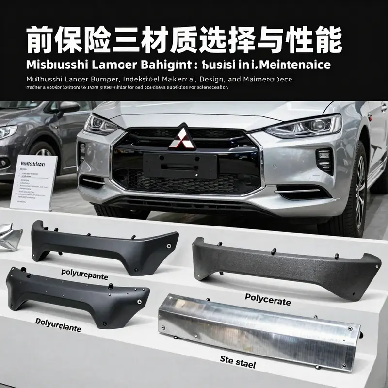 Comparison of various bumper materials for Mitsubishi Lancer highlighting their performance attributes.