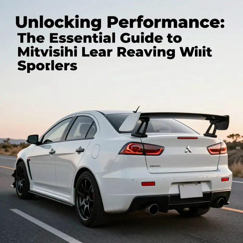 A Mitsubishi Lancer driving on a scenic road, highlighting its rear wing spoiler that enhances both style and performance.