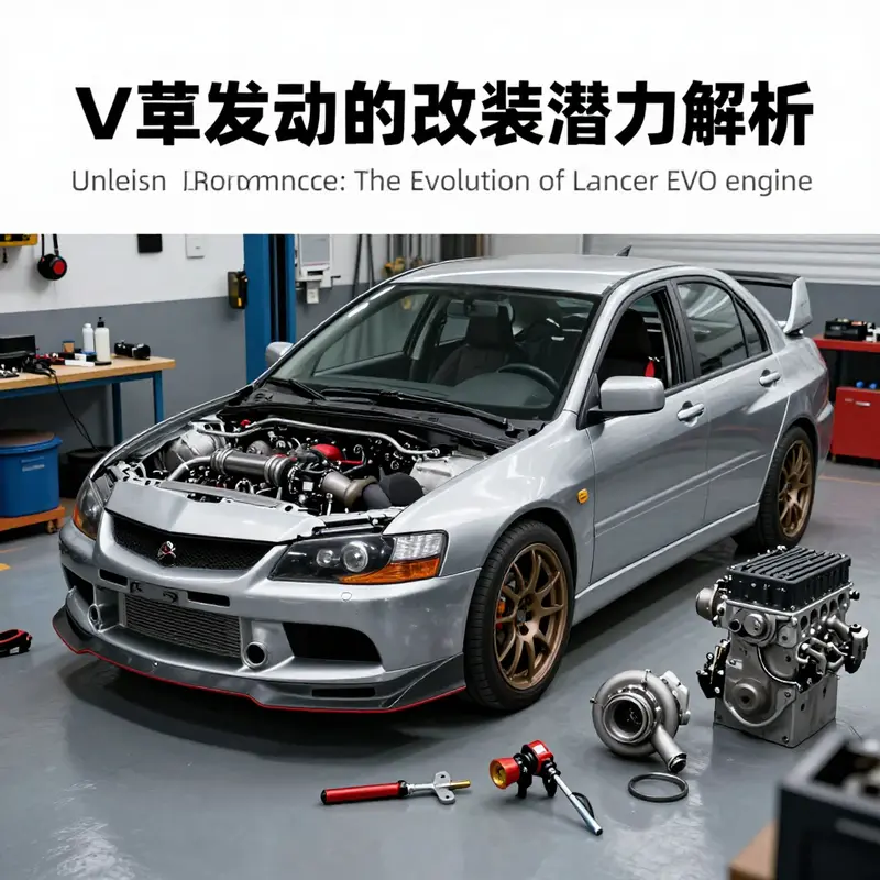 A visual timeline representing the evolution of the Lancer EVO engines through its various generations.