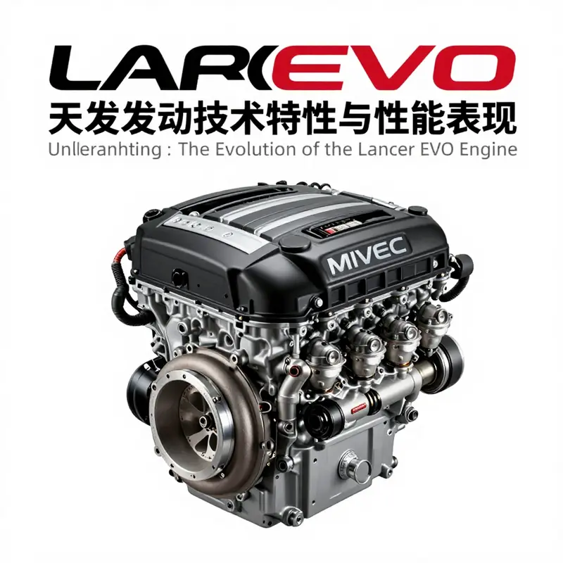 A visual timeline representing the evolution of the Lancer EVO engines through its various generations.