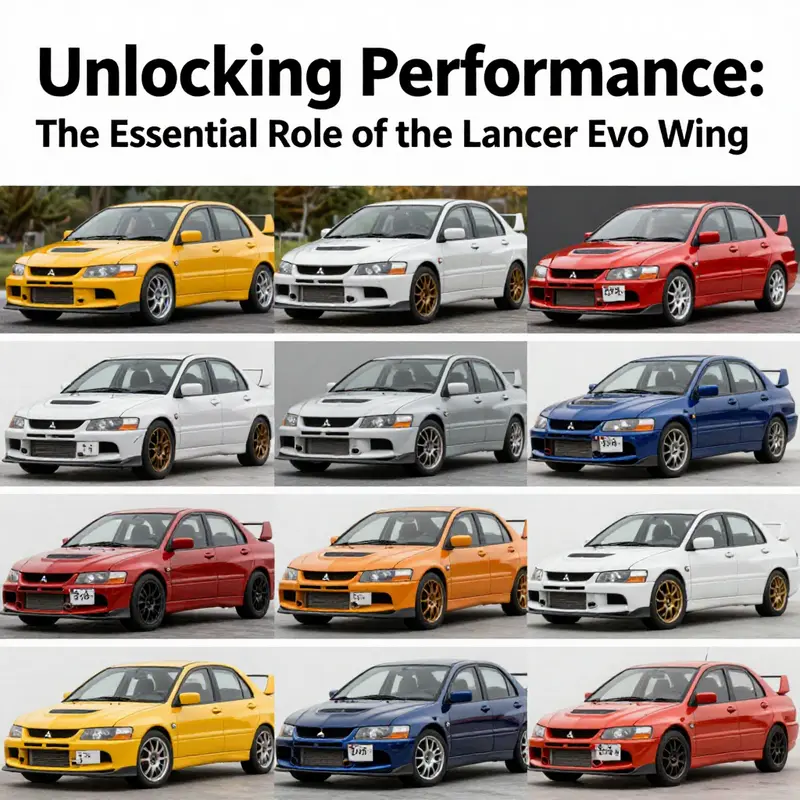 The design and aerodynamic features of the Lancer Evo Wing are crucial for vehicle performance.