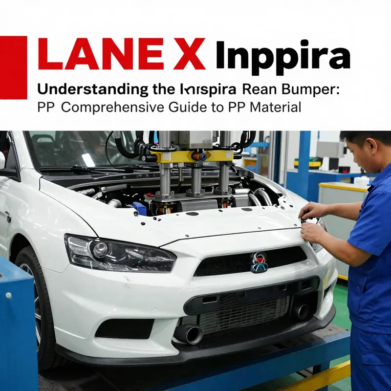 Detailed specifications of the Lancer Evo X Inspira rear bumper made from polypropylene.