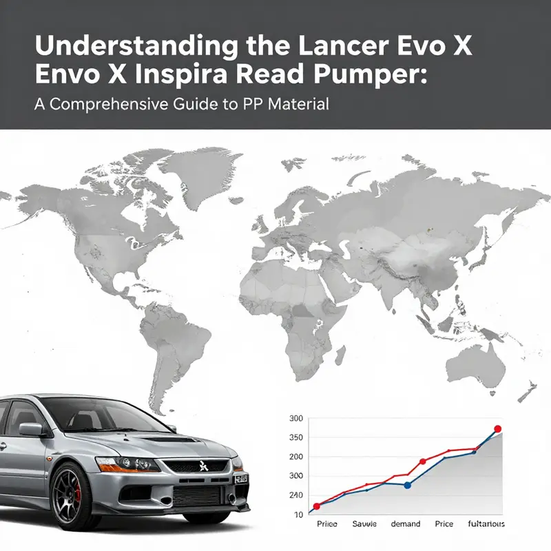 Detailed specifications of the Lancer Evo X Inspira rear bumper made from polypropylene.