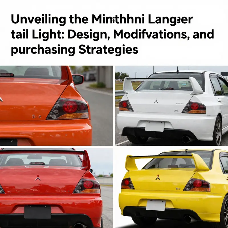 A vibrant display of Mitsubishi Lancer Evolution factory and aftermarket tail lights emphasizing design enhancements.