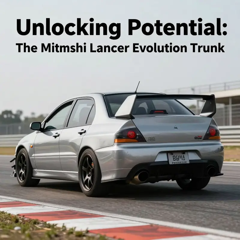 Various Mitsubishi Lancer Evolution trunks highlighting compatibility options for model years 2008 to 2015.