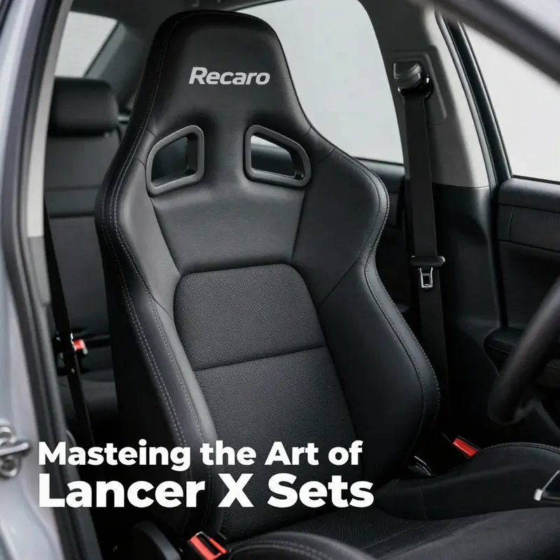 Detailing the luxurious design and materials of Recaro seats in the Lancer Evolution X.