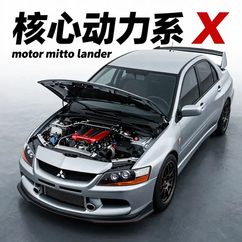 The heart of the EVO X: A stunning view of the 4B11T engine, symbolizing its power and engineering excellence.