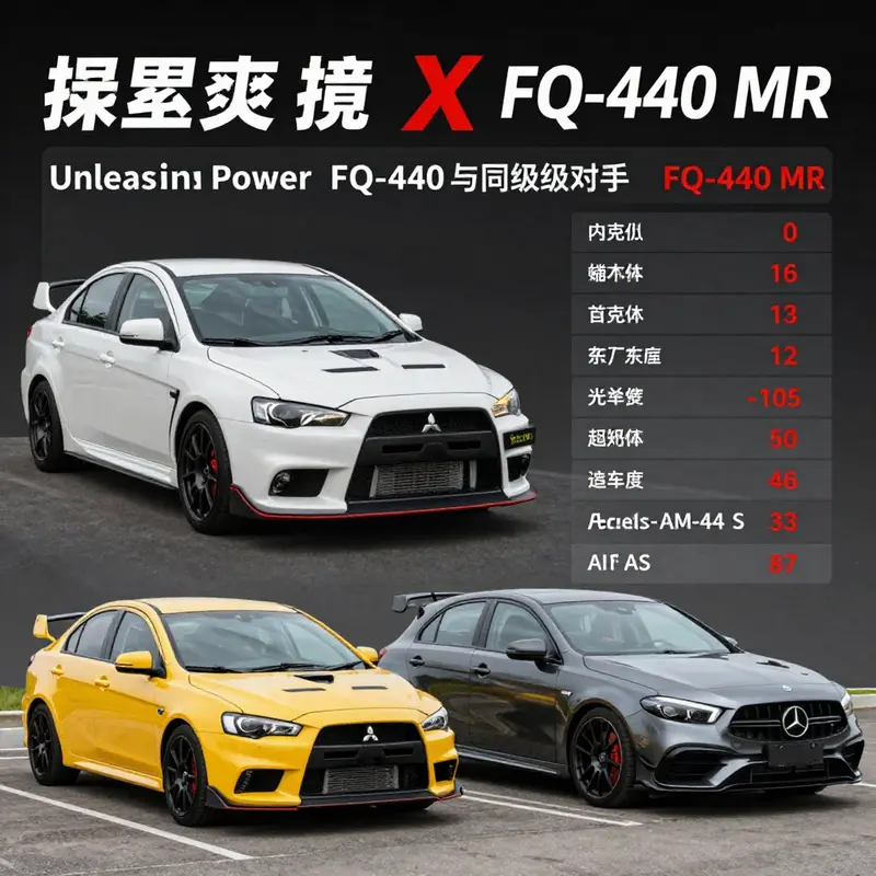 The Mitsubishi Lancer Evolution X FQ-440 MR demonstrates its power and performance prowess on the racetrack.