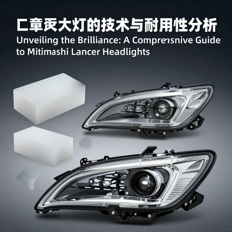 Halogen headlight on a Mitsubishi Lancer showcasing its warm light and effective reflection.