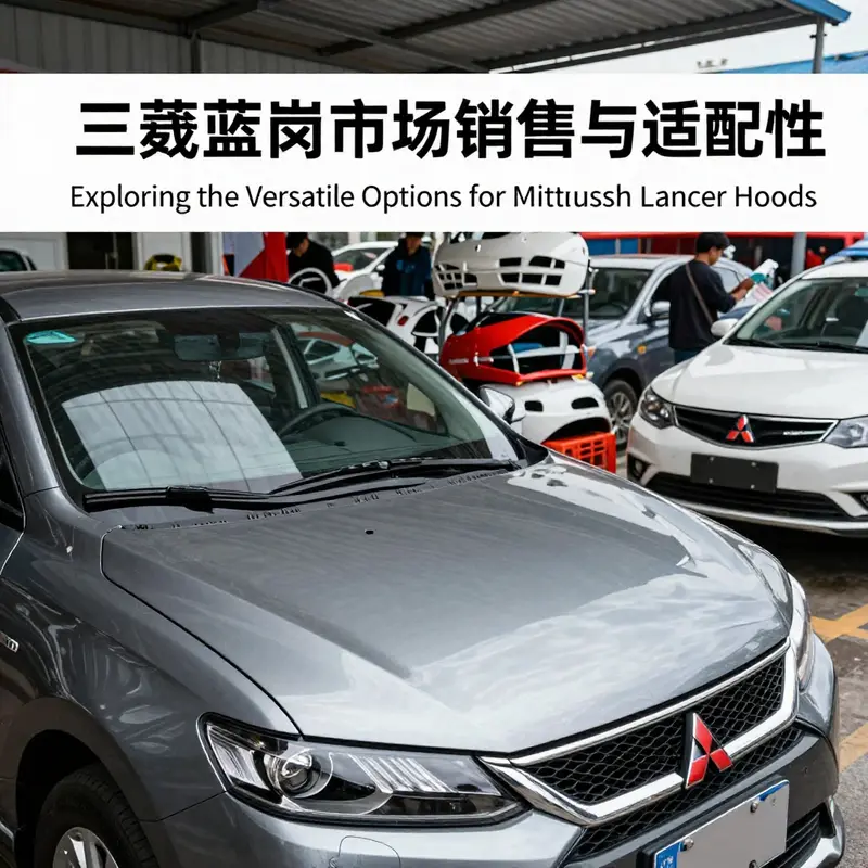 A Mitsubishi Lancer equipped with a lightweight carbon fiber engine hood, highlighting its performance benefits.