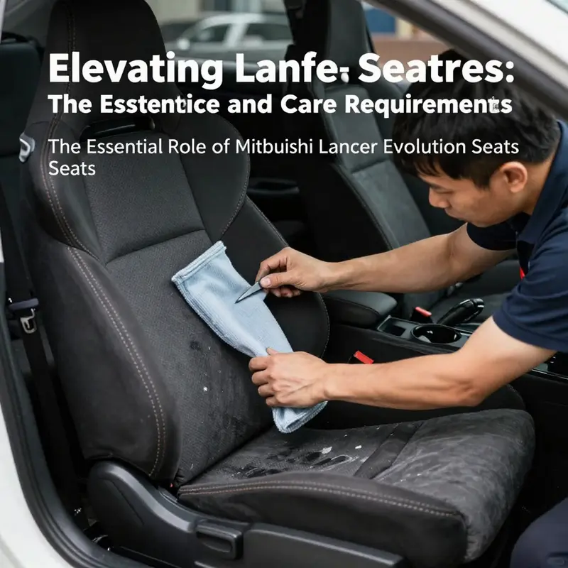 Detailed view of the ergonomic design and features of Mitsubishi Lancer Evolution seats, highlighting their racing lineage.