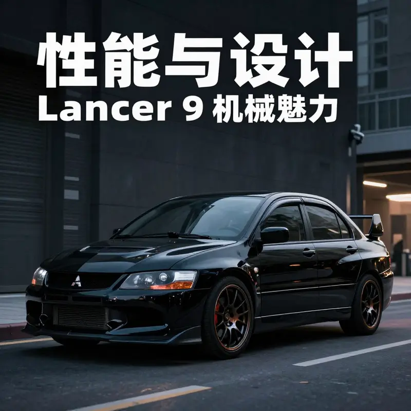 The Mitsubishi Lancer Evo 9 Black, highlighting its bold design and exemplary performance features.
