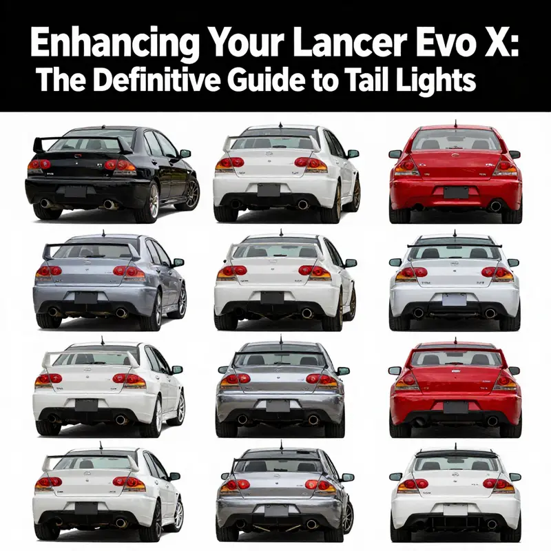 Comparison of LED and RGB tail light options for Lancer Evo X.