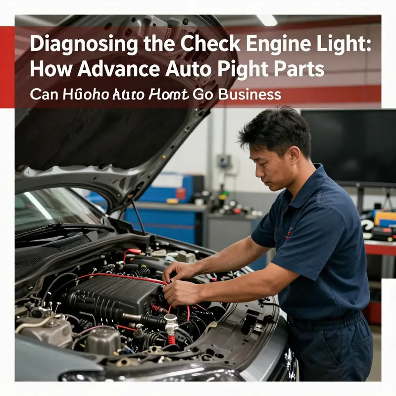 A technician demonstrating the free diagnostic service available at Advance Auto Parts.