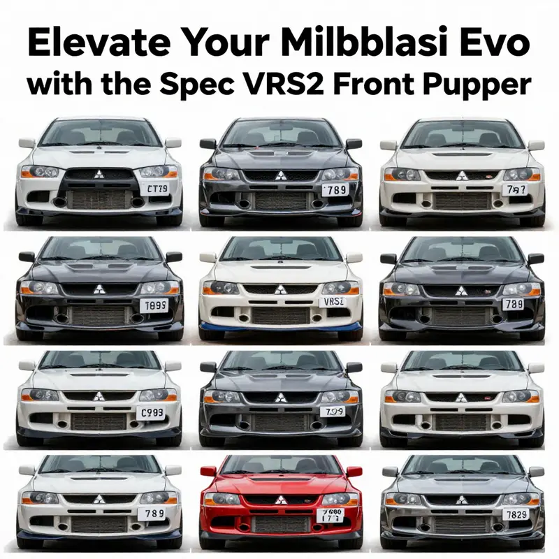 The Mitsubishi Evo CT9A with a Spec VRS2 front bumper, exhibiting its aerodynamic enhancements.