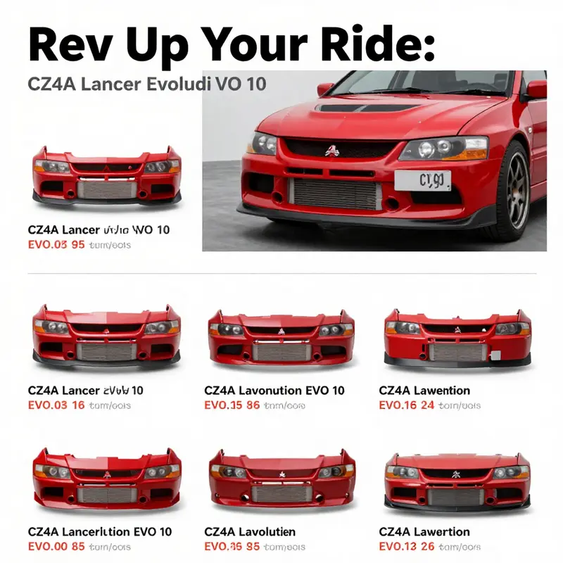 Vibrant options for custom red bumpers specifically designed for the CZ4A Lancer Evolution EVO 10.