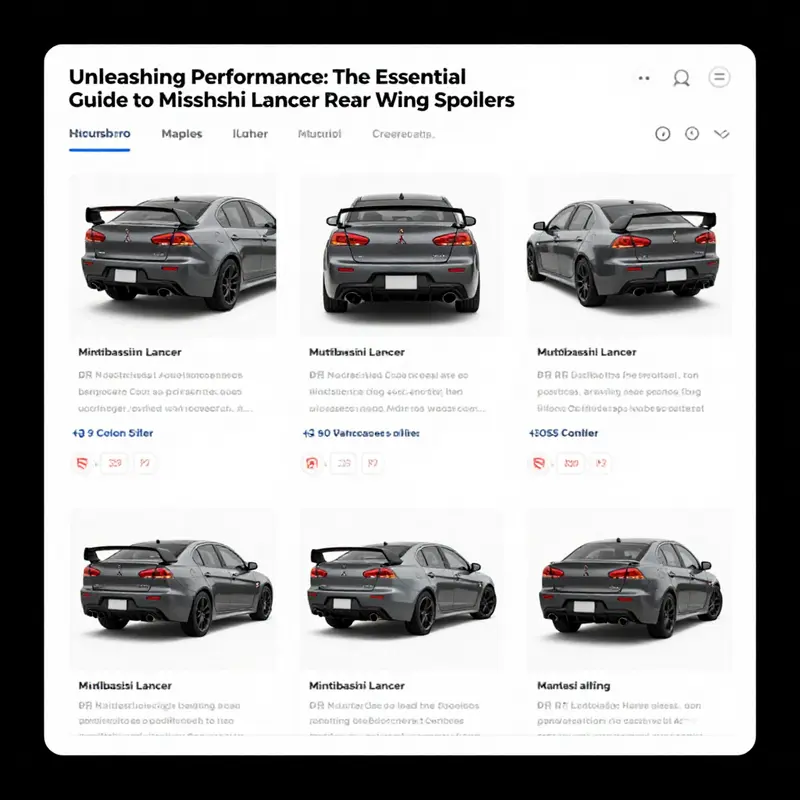 A Mitsubishi Lancer demonstrating advanced aerodynamic design with a sleek rear wing spoiler.