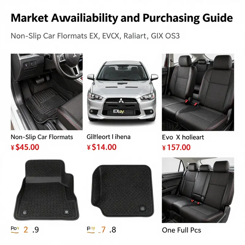 Premium OEM fit non-slip car floormats for Mitsubishi Lancer models showcase their design and quality.