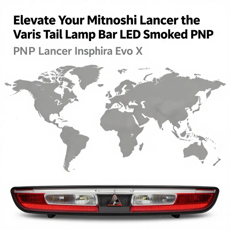 The elegant smoked design of the Varis tail lamp bar enhances the rear aesthetics of Mitsubishi Evo X.