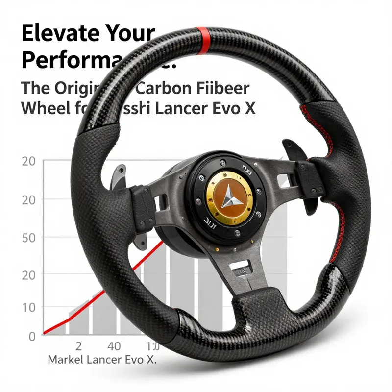 The D-shaped design of the carbon fiber steering wheel enhances the sporty feel while providing lightweight durability.
