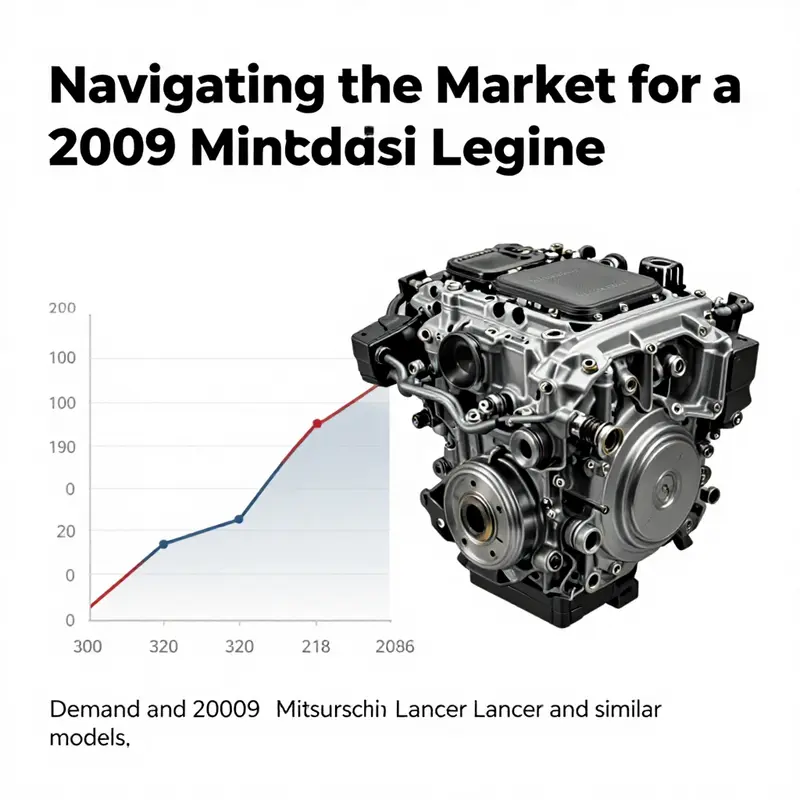 A close-up view of a 2009 Mitsubishi Lancer engine, showcasing its quality and condition.