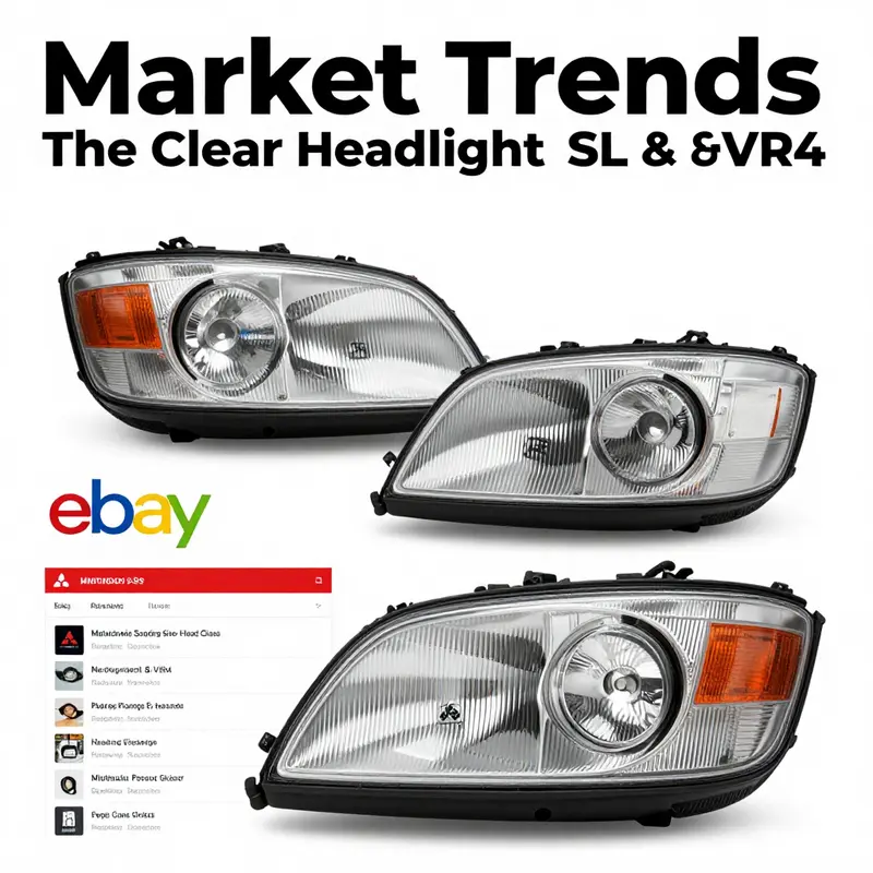 Selection of clear glass headlights for 1995-1999 Mitsubishi 3000GT models, emphasizing their availability for restoration projects.