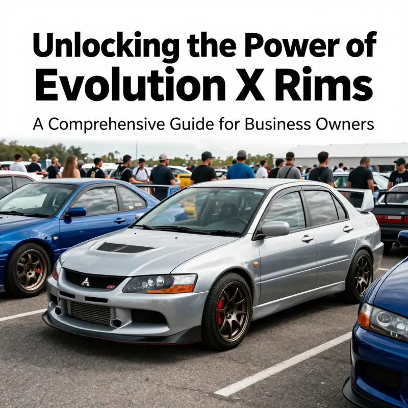 An overview of the OEM Enkei wheels standard for Mitsubishi Lancer Evolution X showcasing intricate design elements.