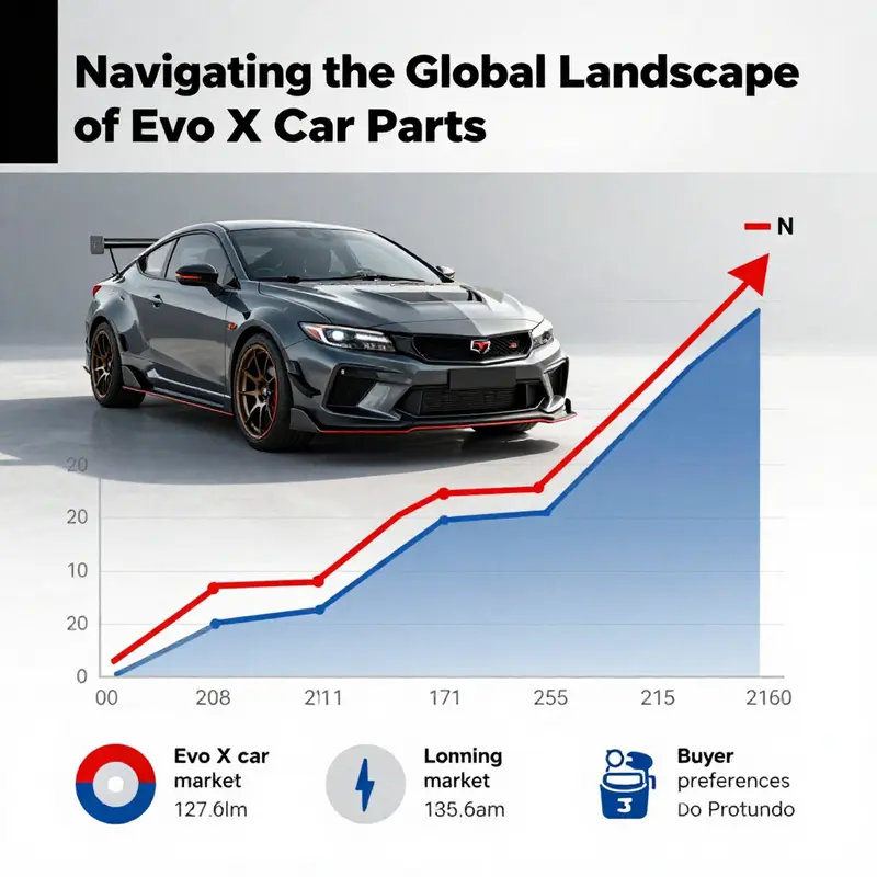 Visual representation of the global supply chain dynamics of Evo X car parts.