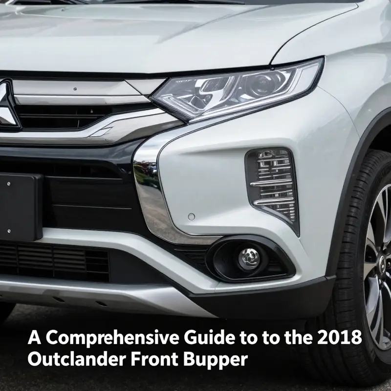 The front bumper of the 2018 Mitsubishi Outlander, highlighting its durable thermoplastic materials.