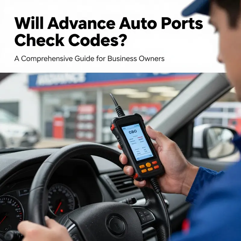 A mechanic inspecting a vehicle dashboard with an OBD-II scanner in an auto parts store, emphasizing the significance of vehicle diagnostics.