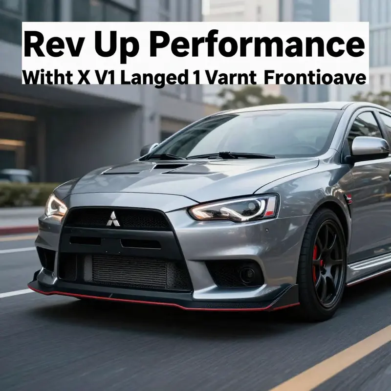 Image of Mitsubishi Lancer Evo X showcasing the Varis V1 front bumper in an urban environment, highlighting its appeal.